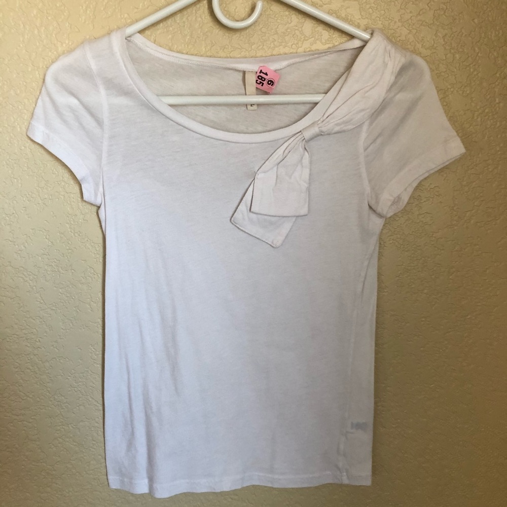 Frenchi White bow tee